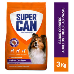 SUPERCAN - Comida para perro Super Can Adulto sabor cordero de 3 kg
