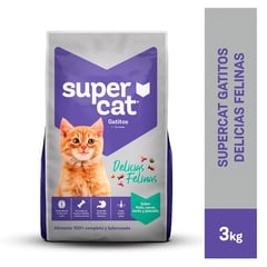 SUPERCAT - Comida para gato Super Cat Gatitos sabor pollo carne leche y pescado de 3 kg