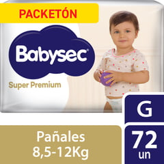 BABYSEC - Pañal Super Premium G Babysec 72 unidades