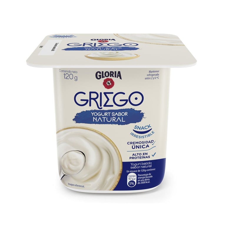 Gloria Yogurt Griego Natural Descremado de 120 g Tottus Perú