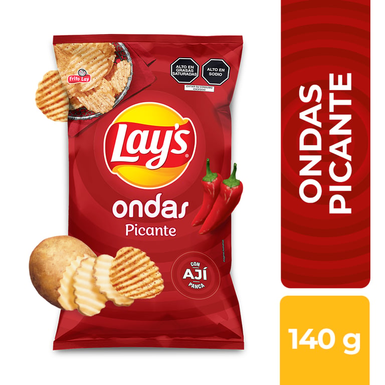 Papas Lay's Ondas Picante 140g | Tottus Perú