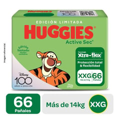 HUGGIES - Pañal Active Sec Xtra Flex XXG Huggies 66 Unidades