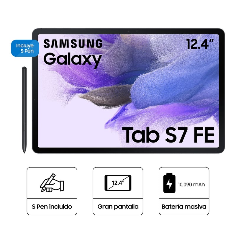 SAMSUNG - Tablet Galaxy S7 Fe 128GB 6GB Negro