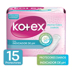 KOTEX - Protector Diario Kotex Indicador PH Bolsa x 15 Unidades
