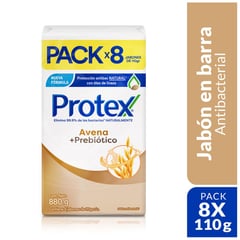 PROTEX - Jabón en barra Protex Avena + Prebiótico 8x110 g