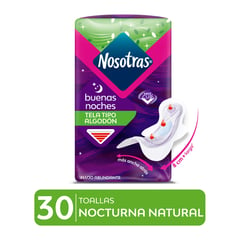 NOSOTRAS - Toallas Higiénicas Buenas Noches Natural Nosotras 30 Unidades