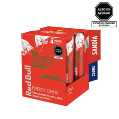 RED BULL - Bebida Energizante Red Bull Red Edición Pack x 04 Latas 250 mL
