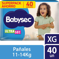 BABYSEC - Pañal Desechable Babysec Ultrasec XG Bolsa x 40 unidades
