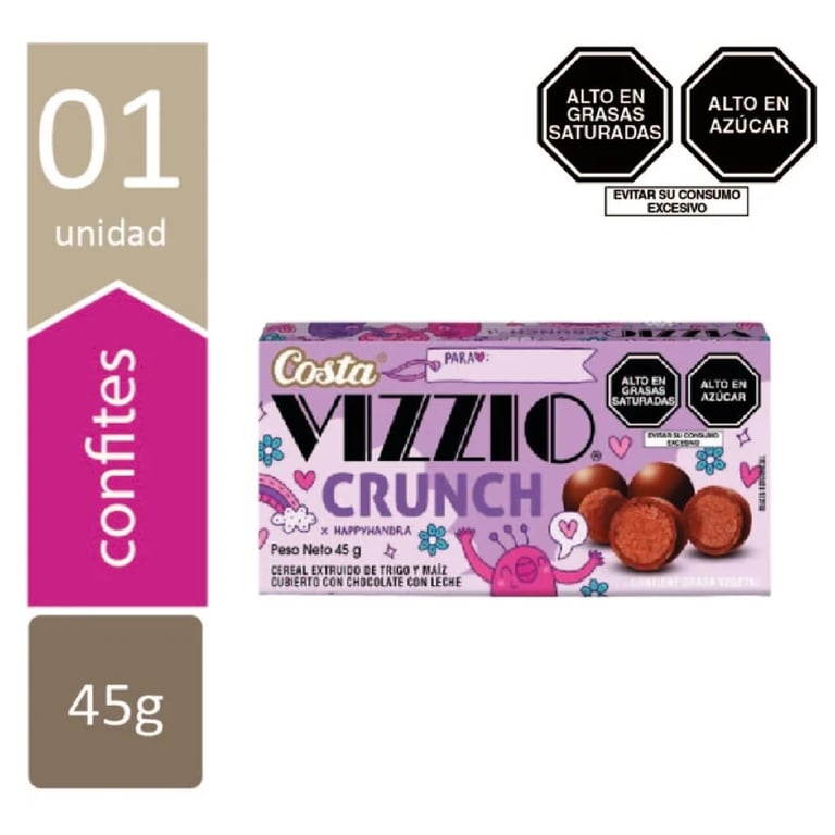 Cereal Extruido Vizzio Crunch Chocolate Con Leche Caja 45 g | Tottus Perú