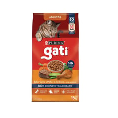 PURINA - Alimento seco para gato GATI sabor carne y pollo de 15  kg