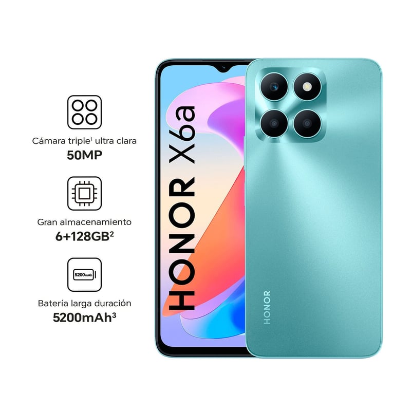 Smartphone Honor X6A 4GB+128GB Cyan | Tottus Perú