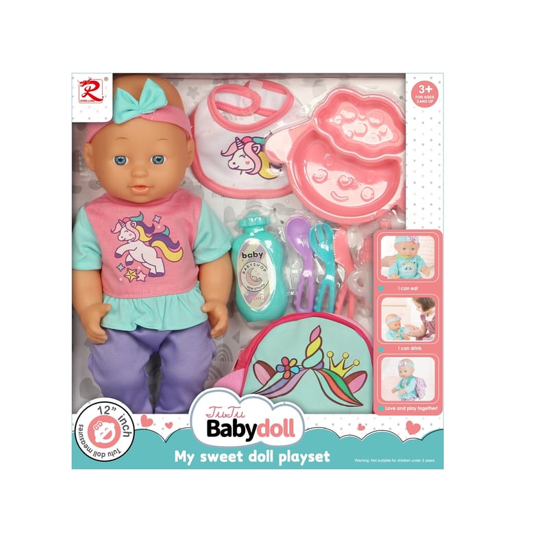Muneca con Mochila Unicornio 30 cm Tottus Peru