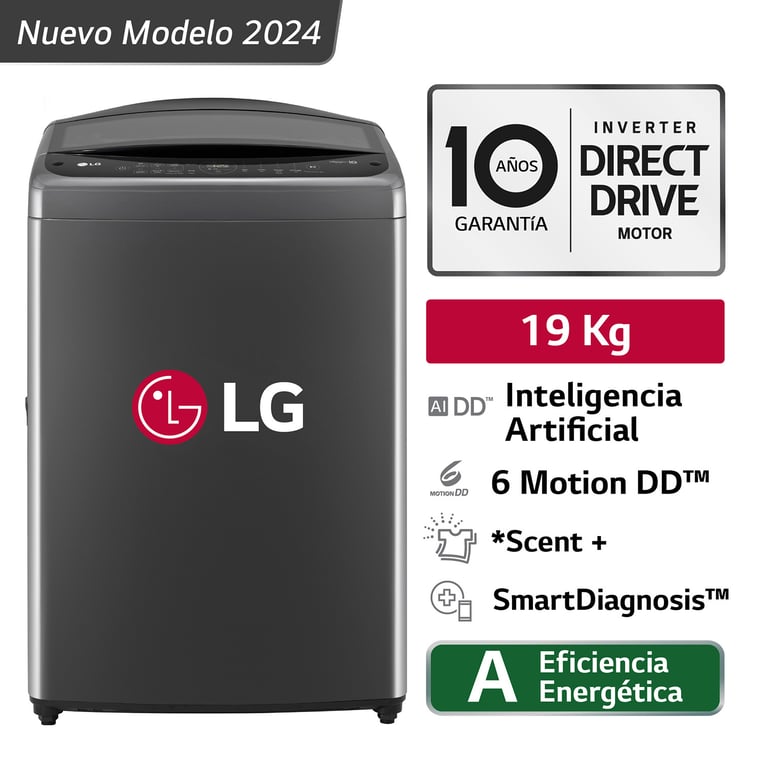 Lavadora WT19BV6T 19 Kg AI DD Carga Superior LG | Tottus Perú