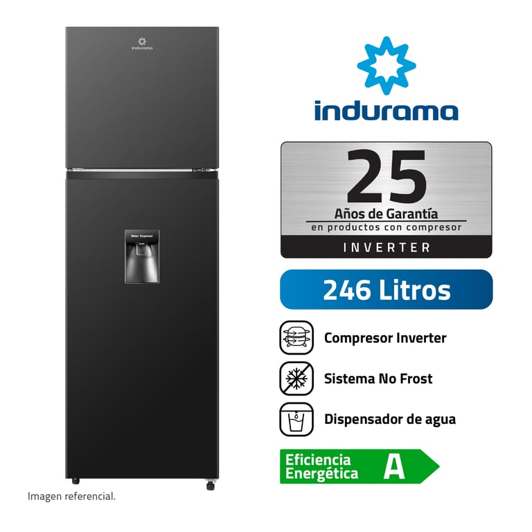 REFRIGERADORA 246L NEGRO CON DISPENSADOR | Tottus Perú