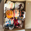 6 Tazas de cerámica con motivos navideños (Buen estado)