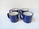4 Tazas de Porcelana azul (Picados)