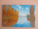 Cuadro pintura de óleo otoño en Argenteuil 92cm x 60cm