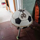 Parrilla en forma de pelota de fútbol, sin manija, sin agujeros  (Usado, Estado regular)