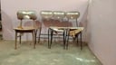 SILLA CON ESTRUCTURA METALICA-SILLA CON ESTRUCTURA METALICA -SILLA CON ESTRUCTURA METALICA - SILLA DE MADERA TAPIZADO EN CUERINA COLOR MARRON