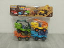 Camiones de dinosaurios, 4 unidades (Tumba,Grúa,Mezcladora,pala)