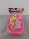 Bañera rosado con muñeca y accesorios (Nuevo)