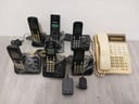 7 unidades de telefono Panasonic: Telefono tipo Centralita marca Panasonic, Model N° KX-T7030X color blanco + Telefono inalambrico marca Panasonic, model N° KC-TGCA20LA  color negro  con adaptador de corriente y cargador de bateria + Telefono inalambrico marca Panasonic, model: KX-TG1711LCB  color negro con adaptador de corriente y cargador de bateria + Telefono inalambrico marca Panasonic, model: KX-TGC210LAB color negro con adaptador de corriente y cargadr de bateria + Telefono inalambrico marca Panasonic, model N° PNLC1073WA color negro con adaptador de corriente y cargador de bateria + Telefono inalambrico marca Panasonic, model N°  KX-TGC362LAB,  color negro con adapatador de corriente y cargador de bateria.+ Telefono inalambrico marca Panasonic, model: KX-TG4111 LCB, color negro con adaptador de corriente y cargador de bateria (se desconoce el funcionamiento de todo)