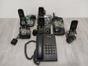 7 unidades de telefono Panasonic:  + Telefono inalambrico marca Panasonic, modelo n:KX-TG4621 LCB, color negro con adaptador de corriente y cargador de bateria + Telefono inalambrico marca Panasonic, modelo KX-TG4131LCB,  color negro con adaptador 