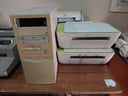 2 impresoras HP (se desconoce  funcionamiento de todo) + cpu (placa madre M861G memoria RAM 1 GB - 2 Modulos disco duro SAMSUNG  procesador PENTIUM fuente de poder SATE. (ENCIENDE)