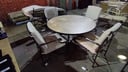 Lote de muebles para jardin: 1 mesa redonda + 4 sillas + 2 reposeras