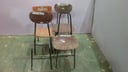 4 - SILLA FORMICA MARRON ESTRUCT METAL