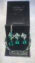 CONJUNTO DE JOYERÍA DE GALA EN  TURMALINA VERDE COMPUESTO DE: COLLAR CON COLGANTE,  AROS, Y BRAZALETE