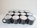 12 Tazas de Porcelana negro (Picados)
