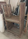 7 estantantes de estructura metalica y base de madera