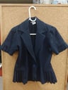 Saco de mangas largas de vestir para dama azul oscuro (talle p)