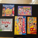 5 Juegos de mesa: Connect Four,Bingo, Pictureka, Operando, 18 juegos en uno (Podrían faltarle piezas,en caja)