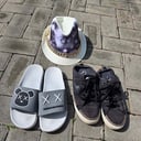 Zapatilla con diseño calce 35 (Usado) + Calzado marca Nike calce 35 (Usado) + Sombrero con diseño (Usado) (Buen estado)