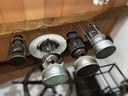 Antiguedades: 4 Lamparas de kerosene de uso domestico de 30-40cm estilo Colonial