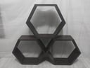 3 unidades de Estantes flotantes exagonal de pared (alto 30cm, ancho 30cm, base 12cm)
