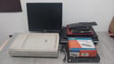 Repuestos de Notebook, un router 4 canales, Un monitor touch, un scaner vintage, un monitor dell
