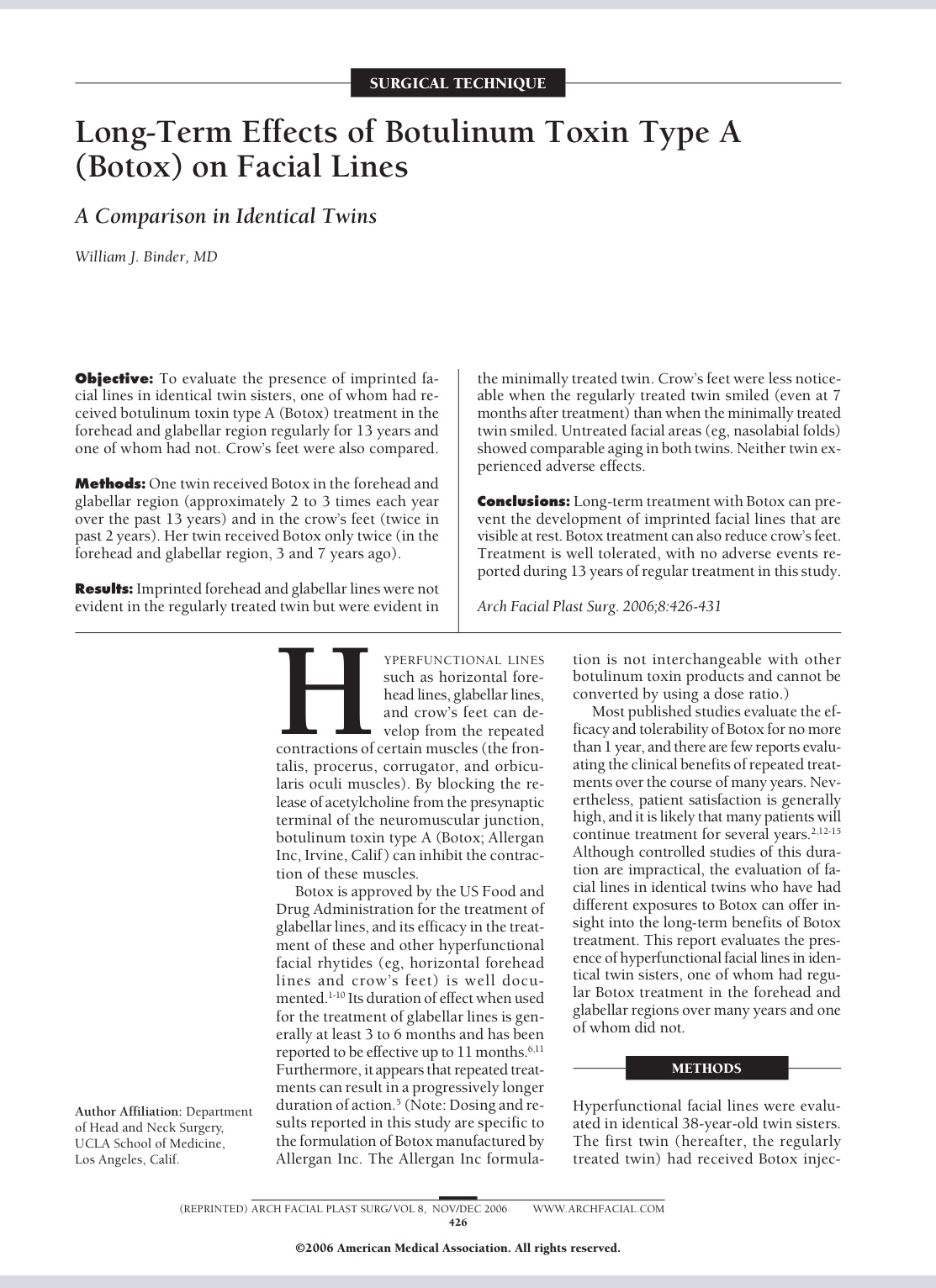 Long Term Benefits of Botox