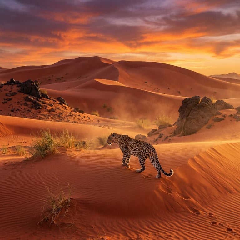 نمر عربي في اعماق الربع الخالي