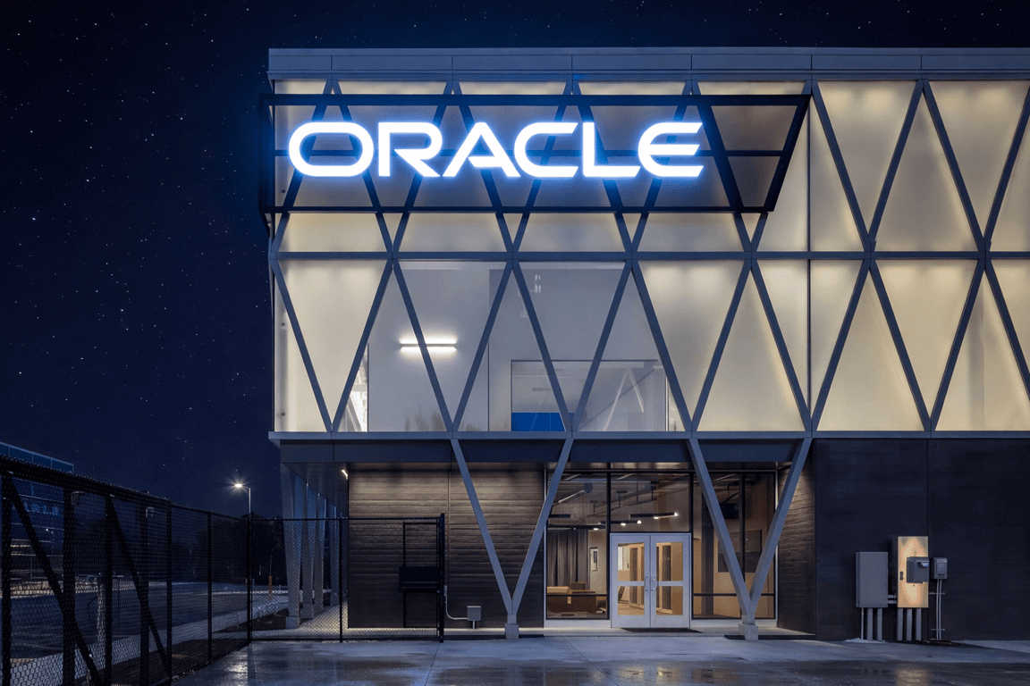 Área de manufactura con señalización industrial y diseño corporativo