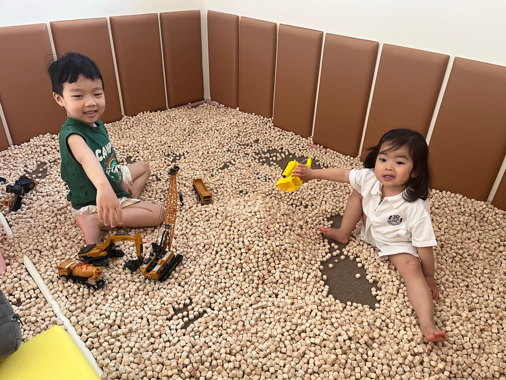 글램탐다오 편백나무 볼풀방에서 함께 즐기는 남매