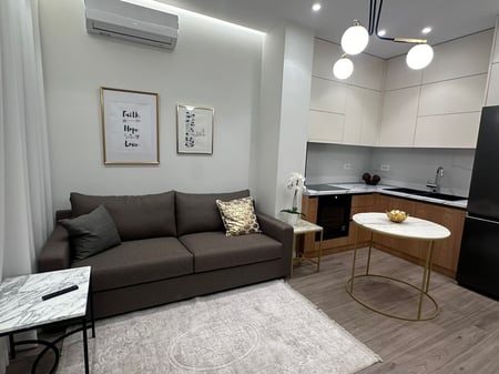 1+1 apartment for rent on Karl Gega Street, former Train Station, Lura Complex.