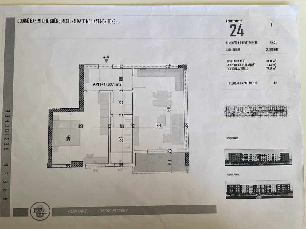 For Sale 6 Apartments & 2 Shops (Kleringu) Kamez