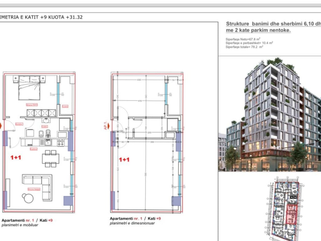 SHITET APARTAMENT 1+1 TEK BULEVARDI I RI