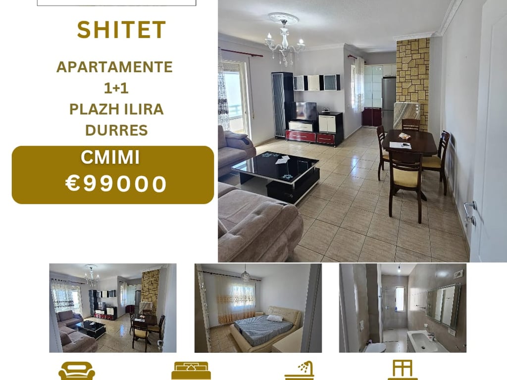 🏖️ Appartamento 1+1 in Vendita a Iliria, Durazzo – Investimento Completo & Vicino al Mare