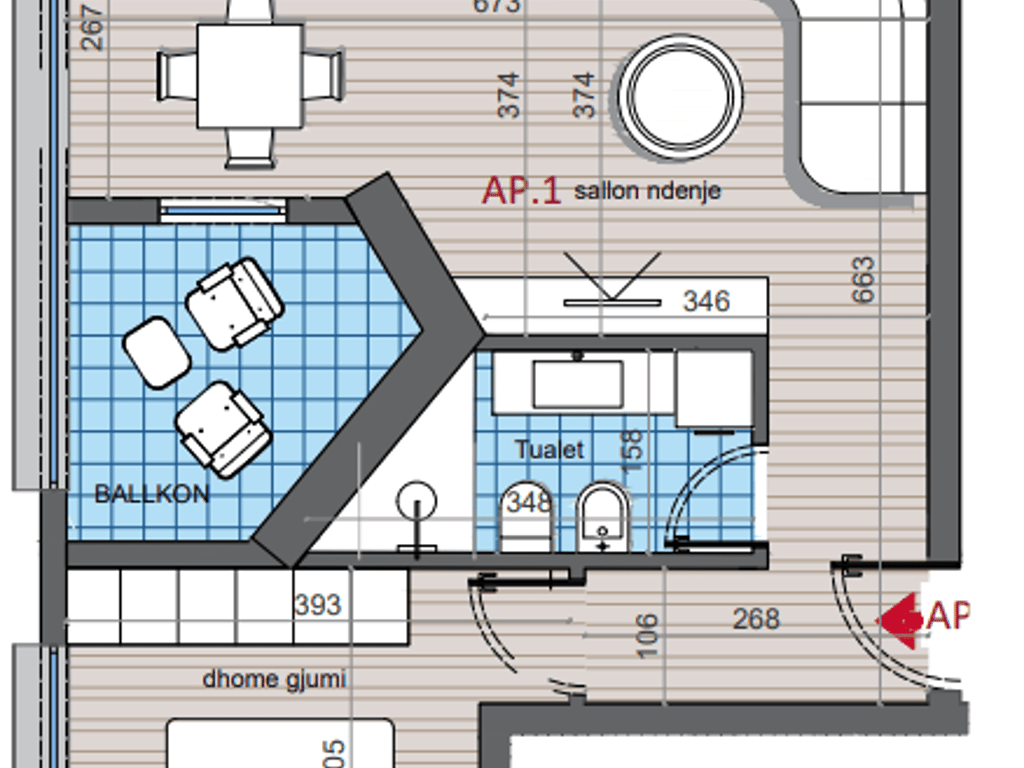 VENDESI APPARTAMENTO 1+1 COLONNADE RESIDENCE A ZOG TE ZI, TIRANA