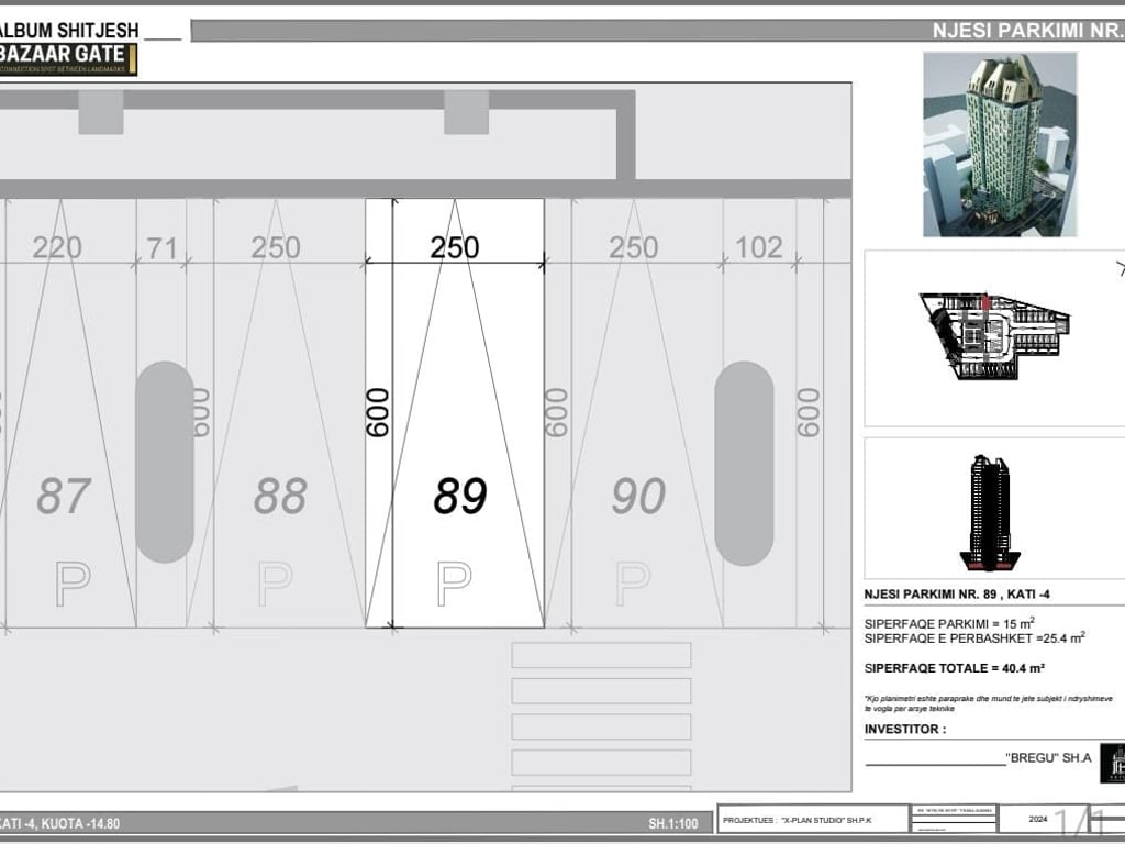 BAZAAR GATE, Vendita unità di parcheggio 40.4m2 piano -4 62.000 €