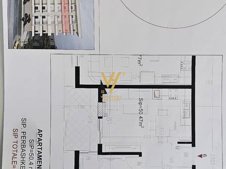 SHITET APARTAMENT 1+1+BLK NE GOLEM 84.000 EURO